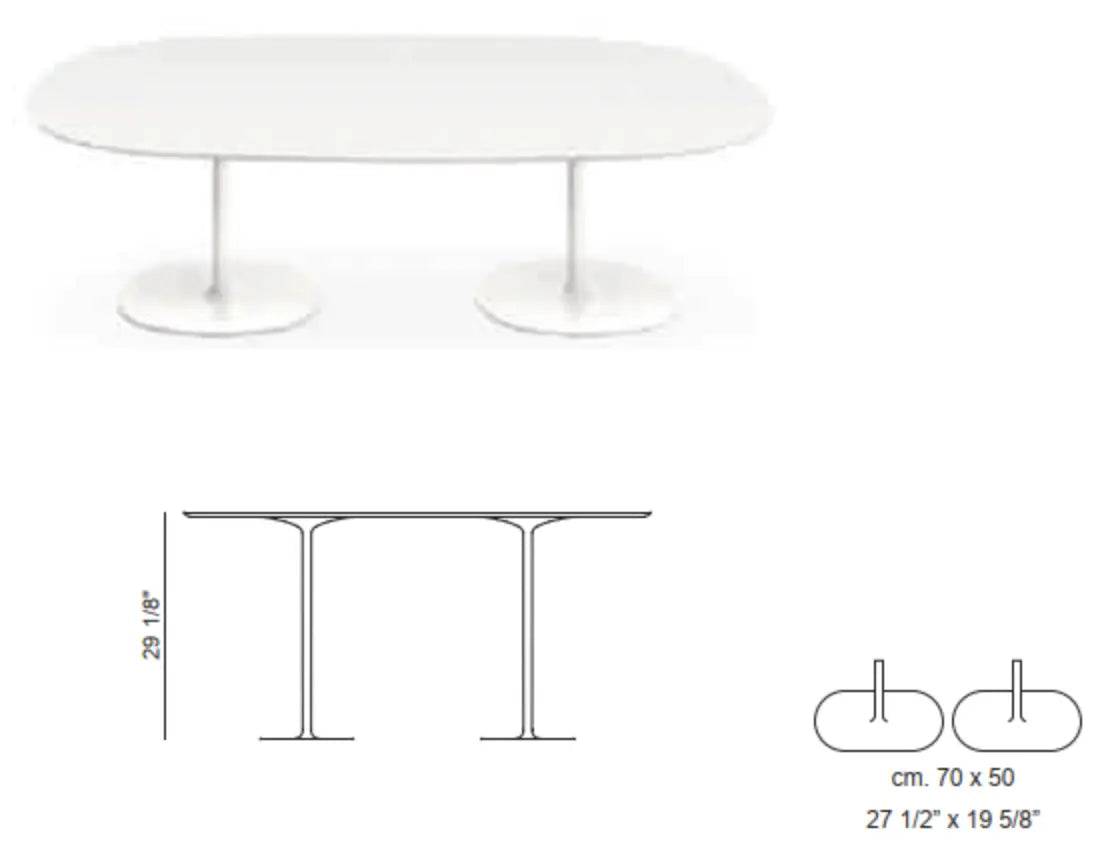 Dizzie - Table with Double Oval Base Arper