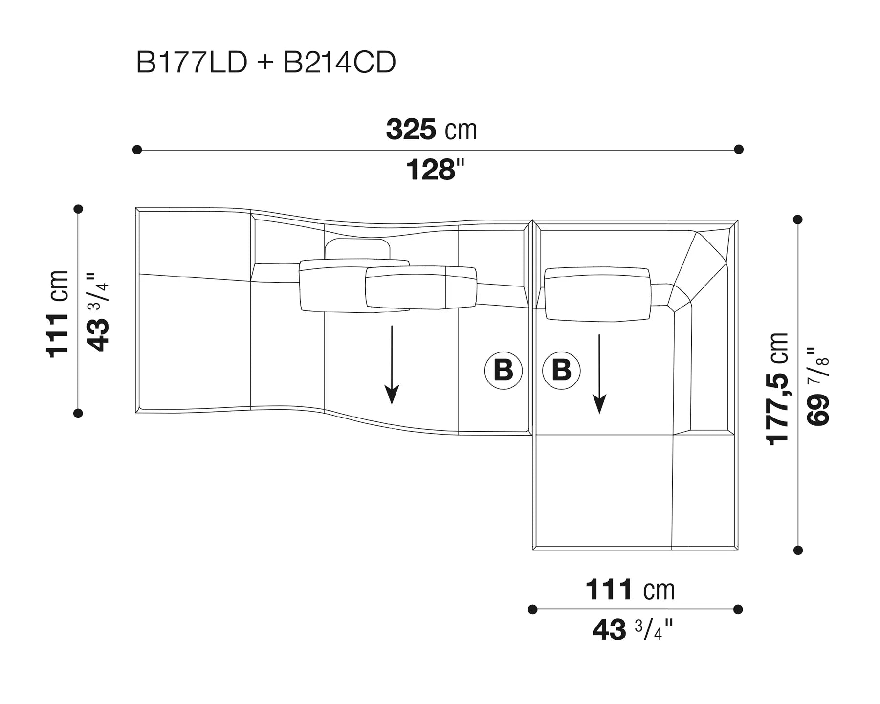 Bend-Sofa, Sectional Quick Ship Version | B&B Italia | JANGEORGe Interior Design