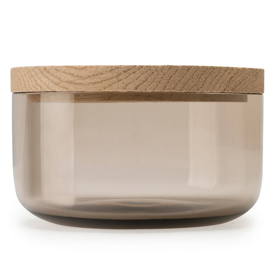 VVD Pottery - Glass 15x7cm with 2cm Oak Lid (1572) - JANGEORGe Interiors & Furniture