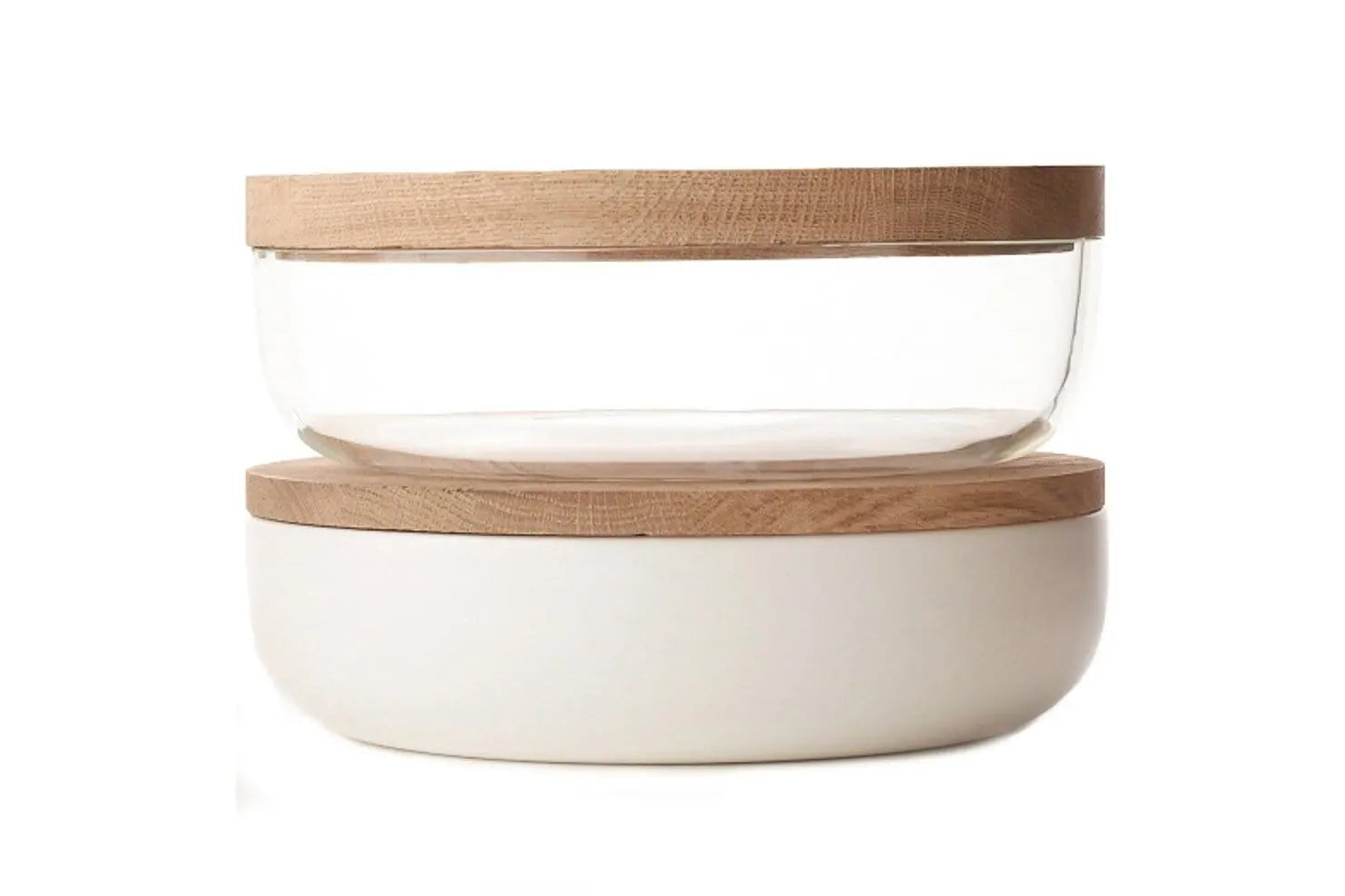 VVD Pottery Glass - 30x7cm with 3cm Oak Lid (3073) | When Objects Work | JANGEORGe Interiors & Furniture