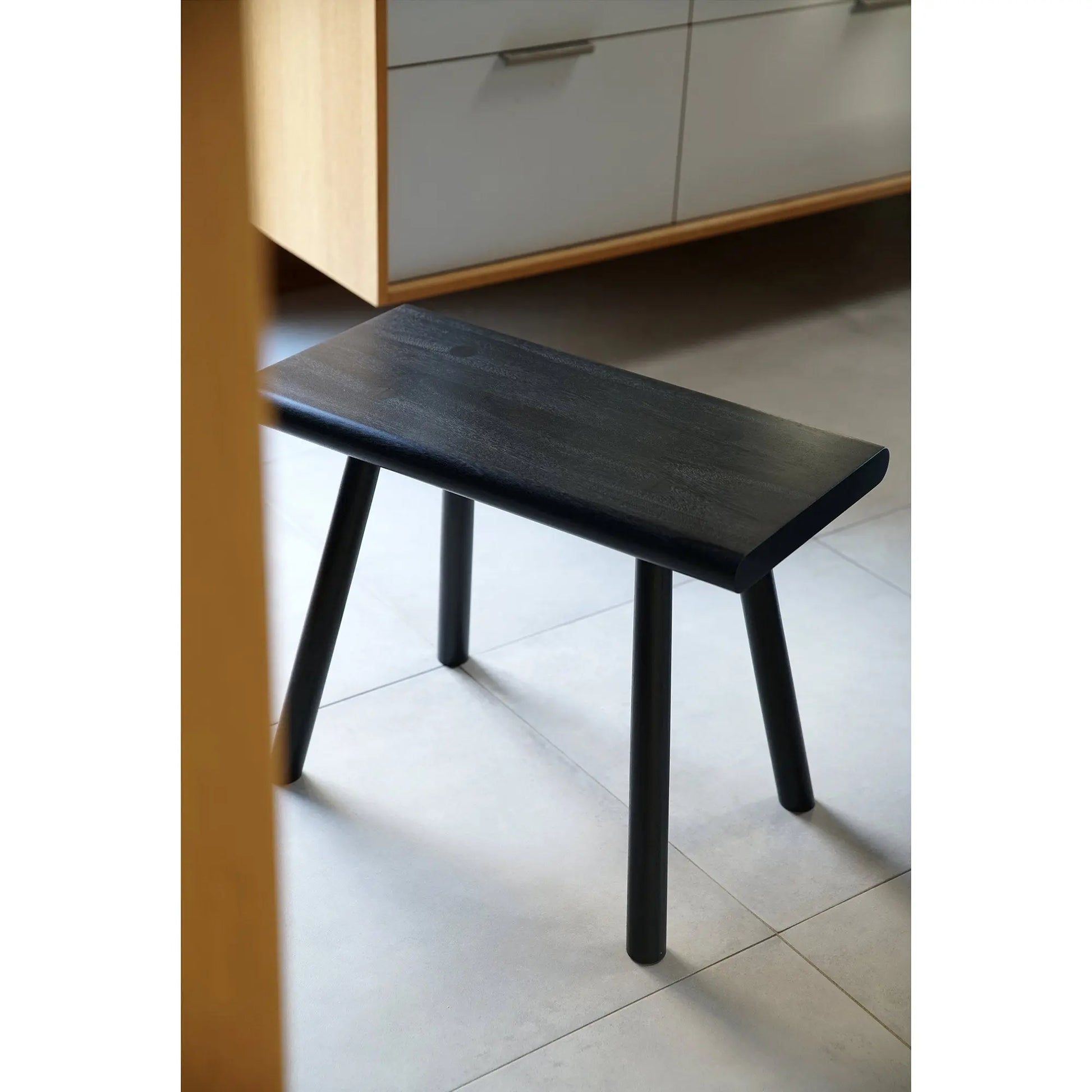 Ebonized Genuine Mahogany Stool - JANGEORGe Interiors & Furniture