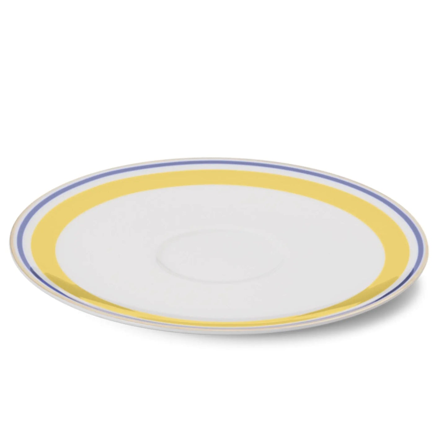 Capri - Coffee Saucer Yellow/Blue 6.2 in | 16cm - JANGEORGe Interiors & Furniture