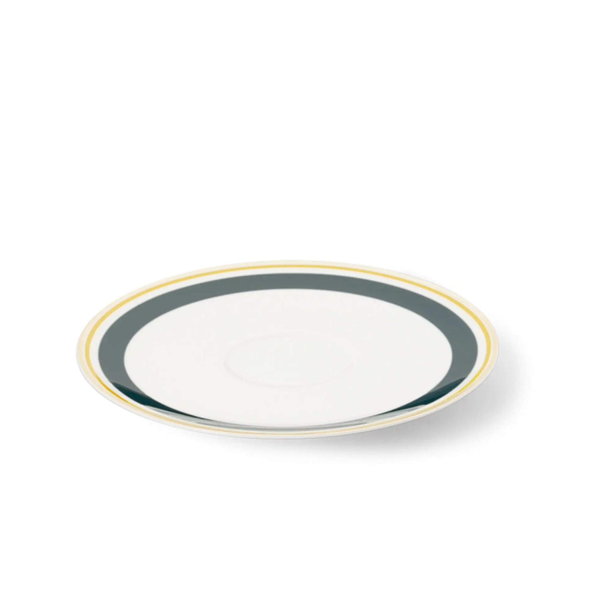 Capri - Espresso Saucer Dark Green/Yellow 4.4in | 11.3cm - JANGEORGe Interiors & Furniture