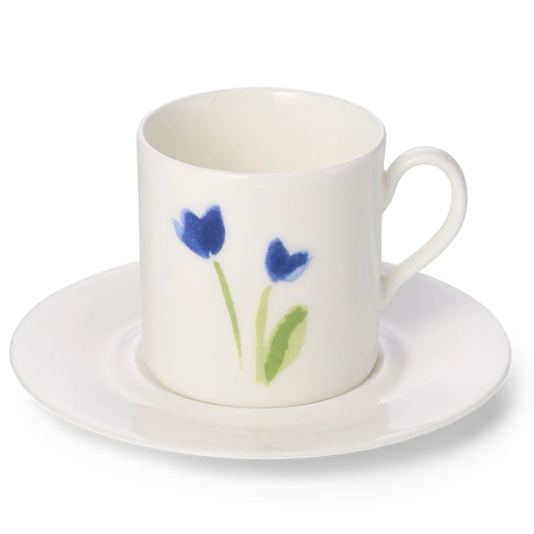 Impression (Blue Flower) - Espresso Cup With Saucer Cylindrical 3.3 fl oz | 0.10L - JANGEORGe Interiors & Furniture