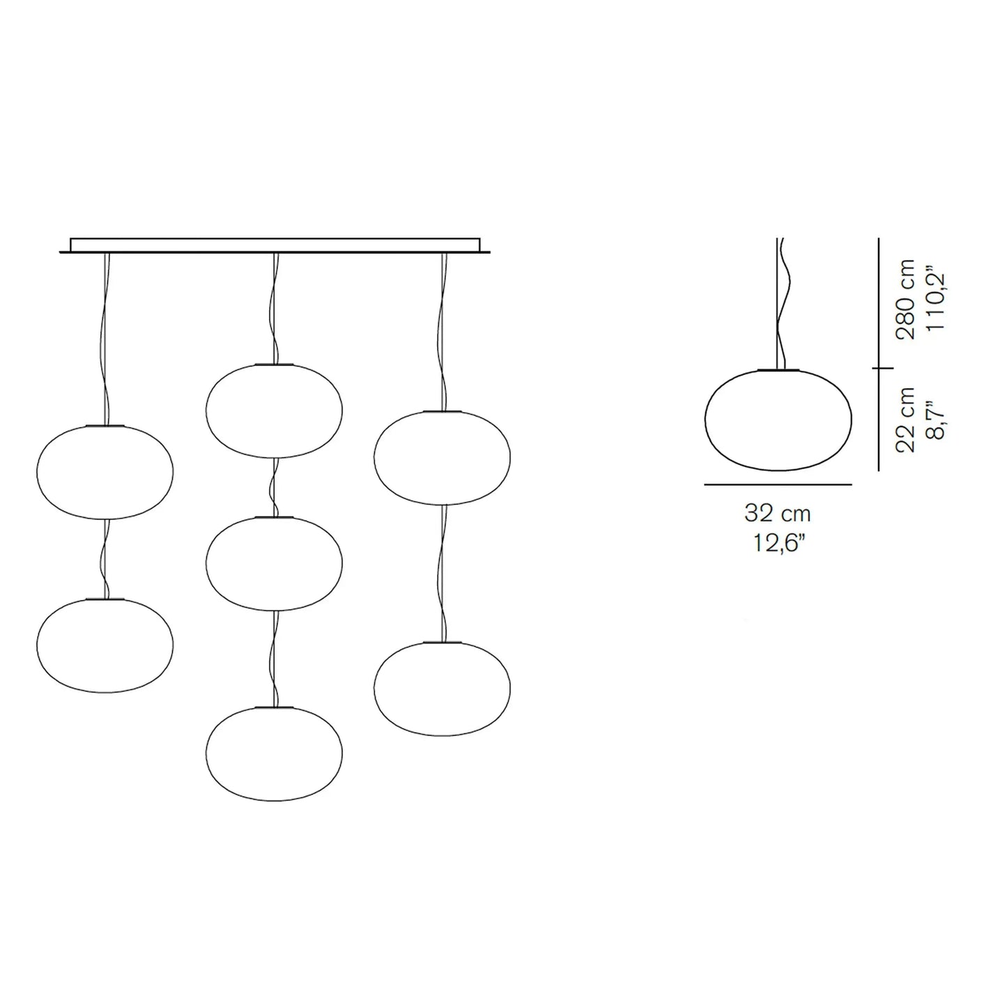 Alba 465 SR - Multiple Ceiling Suspension Lamp | Oluce | JANGEORGe Interiors & Furniture