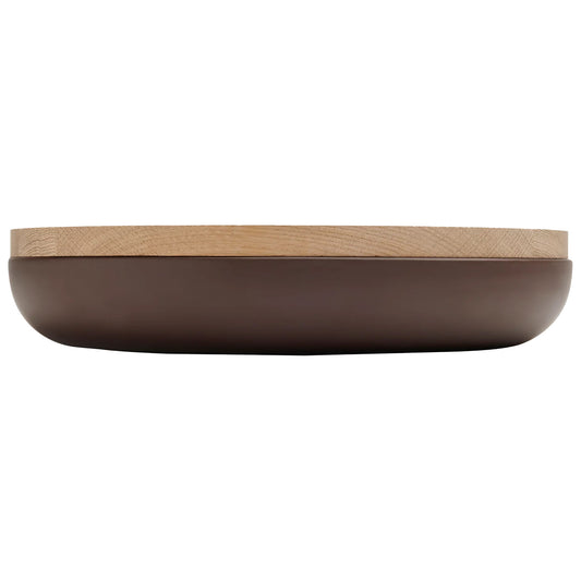 VVD Pottery - Ceramic 30x5cm with 2cm Oak Lid (3052) | When Objects Work | JANGEORGe Interiors & Furniture