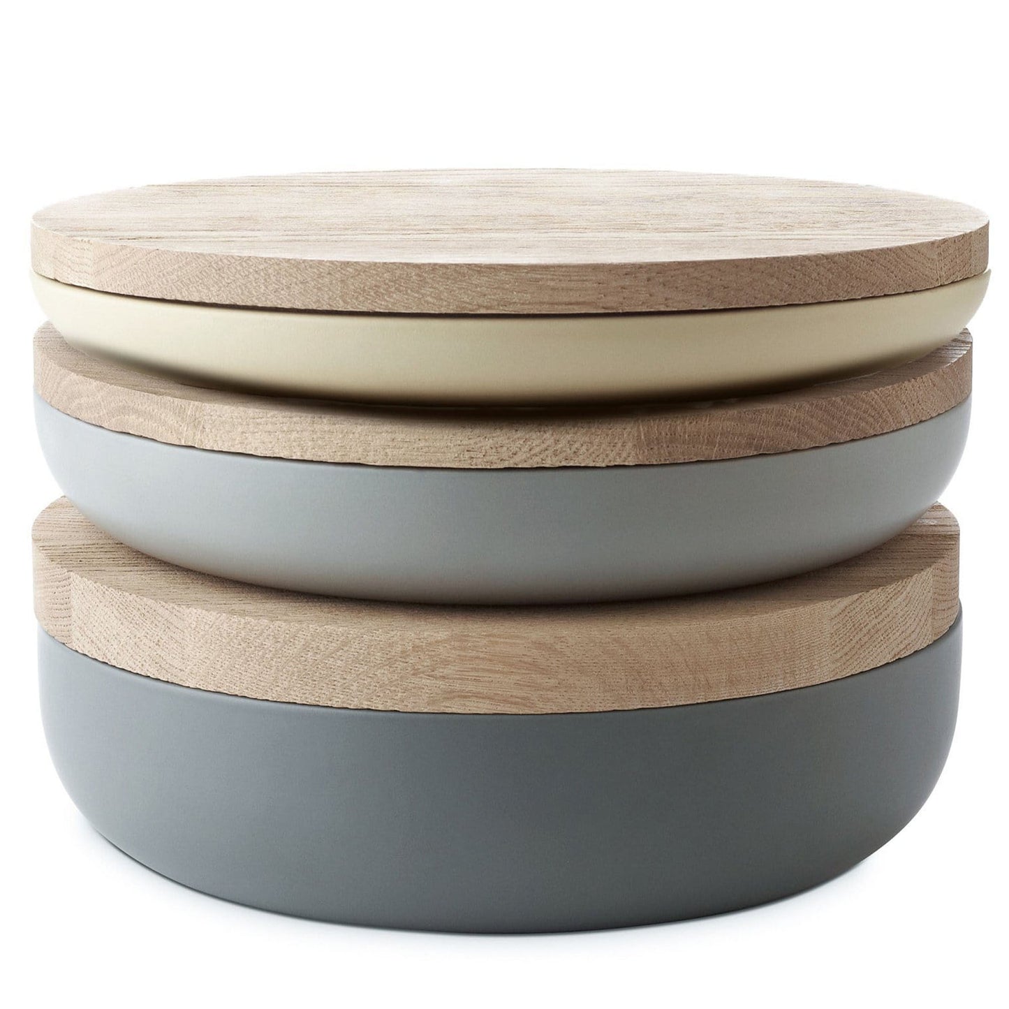 VVD Pottery - Ceramic 30x5cm with 2cm Oak Lid (3052) | When Objects Work | JANGEORGe Interiors & Furniture