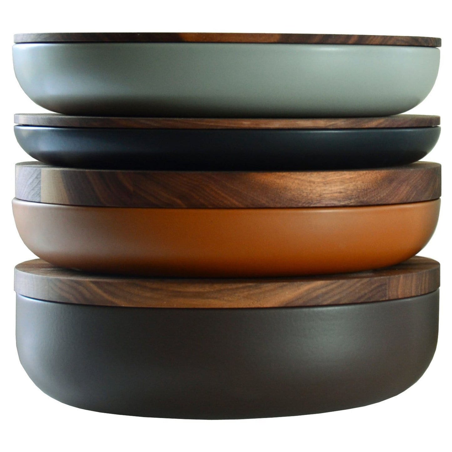 VVD Pottery - Ceramic 30x2cm with 1cm Walnut Lid (3021) - JANGEORGe Interiors & Furniture