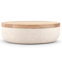 VVD Pottery - Natural Stone 30x7cm with 2cm Oak Lid (3072) | When Objects Work | JANGEORGe Interiors & Furniture