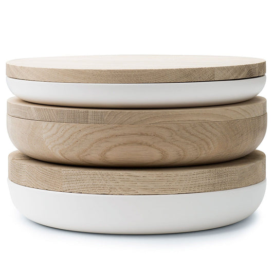 VVD Pottery - Ceramic 30x2cm with 2cm Oak Lid (3022) - JANGEORGe Interiors & Furniture