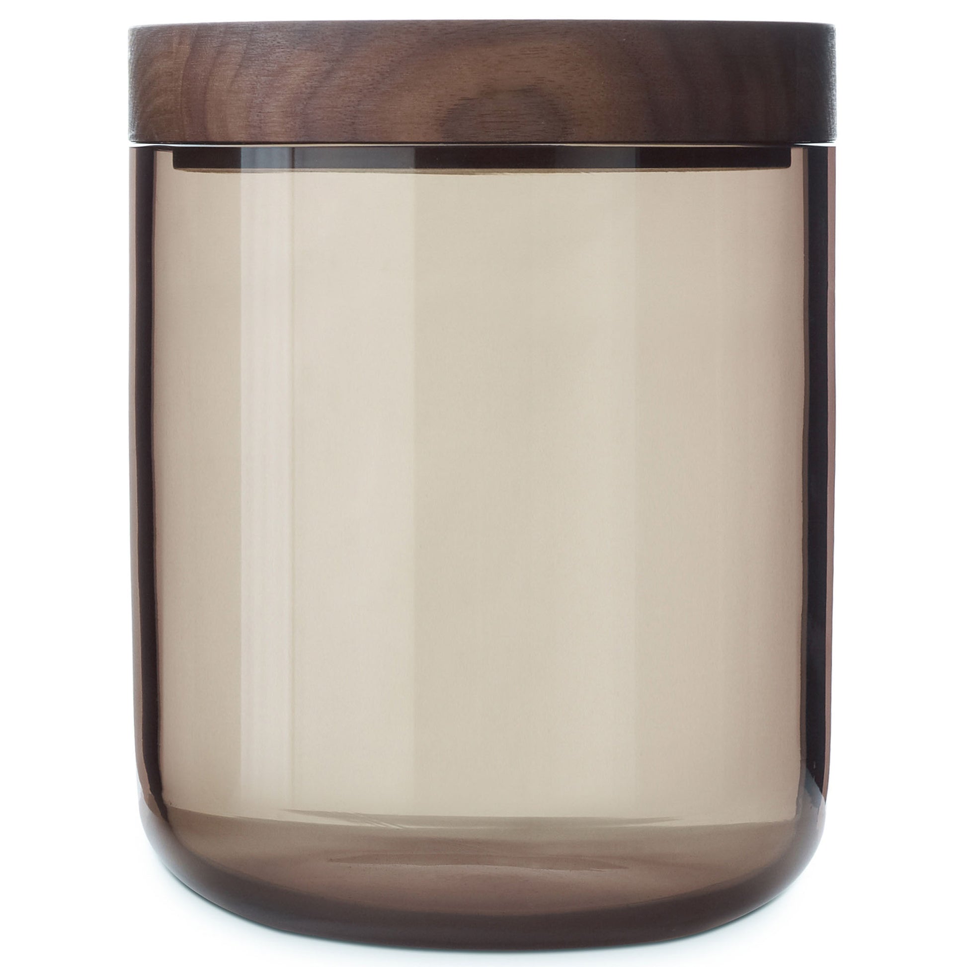 VVD Pottery - Glass 15x17cm with 3cm Walnut Lid (15173) - JANGEORGe Interiors & Furniture