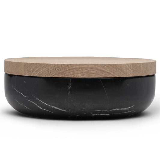 VVD Pottery - Natural Stone 30x7cm with 3cm Oak Lid (3073) | When Objects Work | JANGEORGe Interiors & Furniture