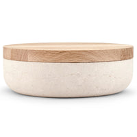 VVD Pottery - Natural Stone 30x7cm with 3cm Oak Lid (3073) | When Objects Work | JANGEORGe Interiors & Furniture