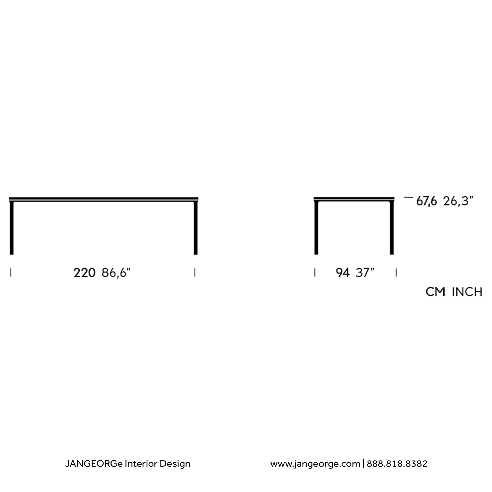 JANGEORGe Interiors & Furniture Kettal Park Life Low Dining Table 220x94