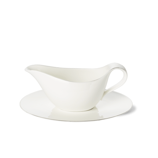 Platin Line - Set - Sauce Boat 15.2 fl oz | 0.45L & Sauce Boat Stand | Dibbern | JANGEORGe Interior Design