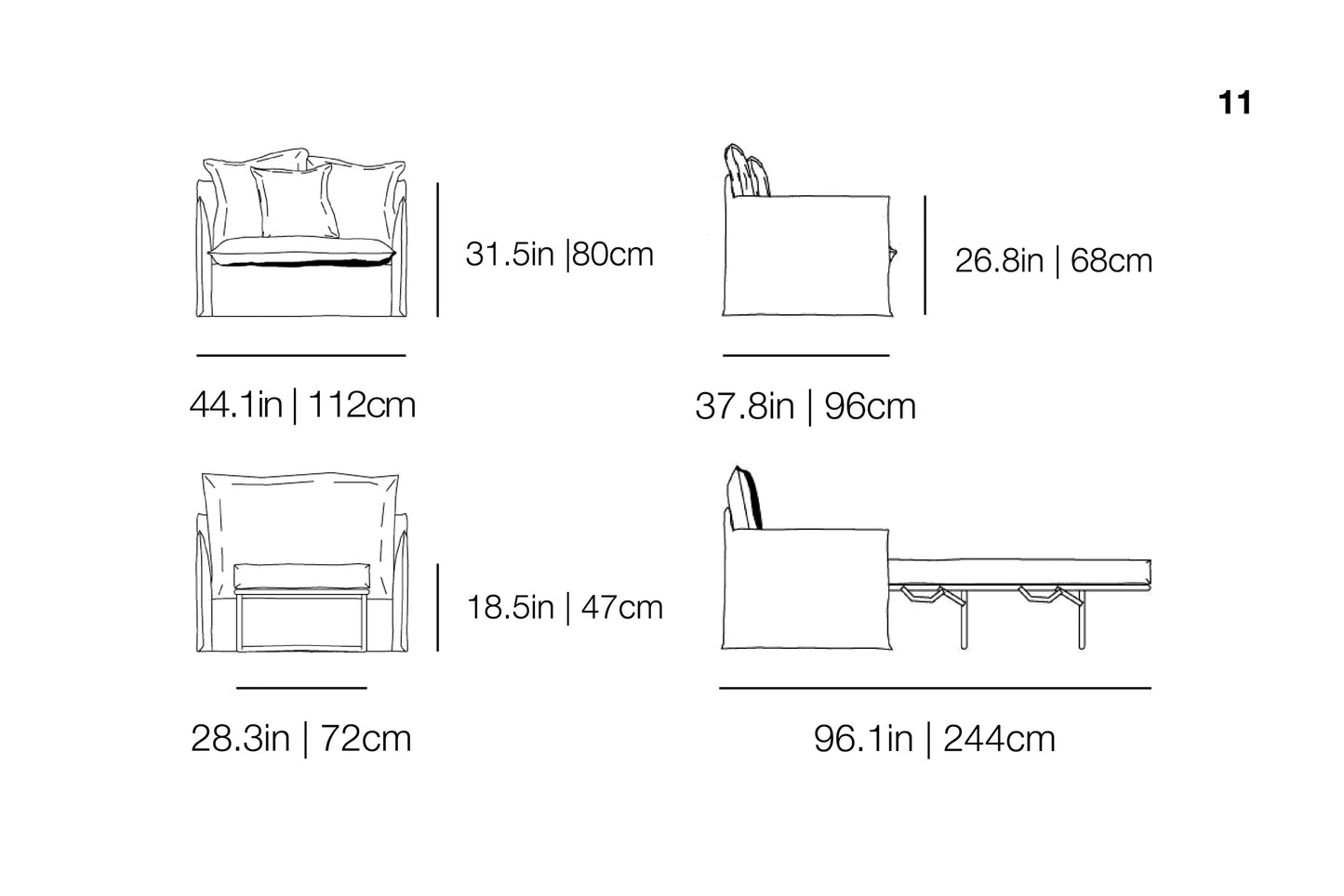 Ghost 11 Sofa Bed | Gervasoni | JANGEORGe Interior Design