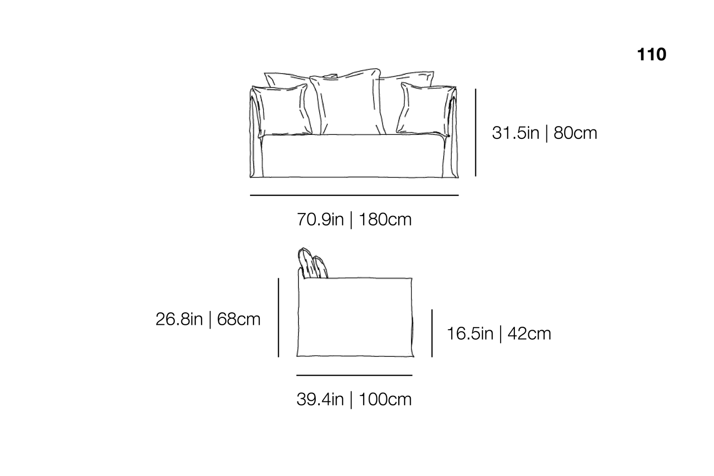 Ghost 110 Sofa | Gervasoni | JANGEORGe Interior Design