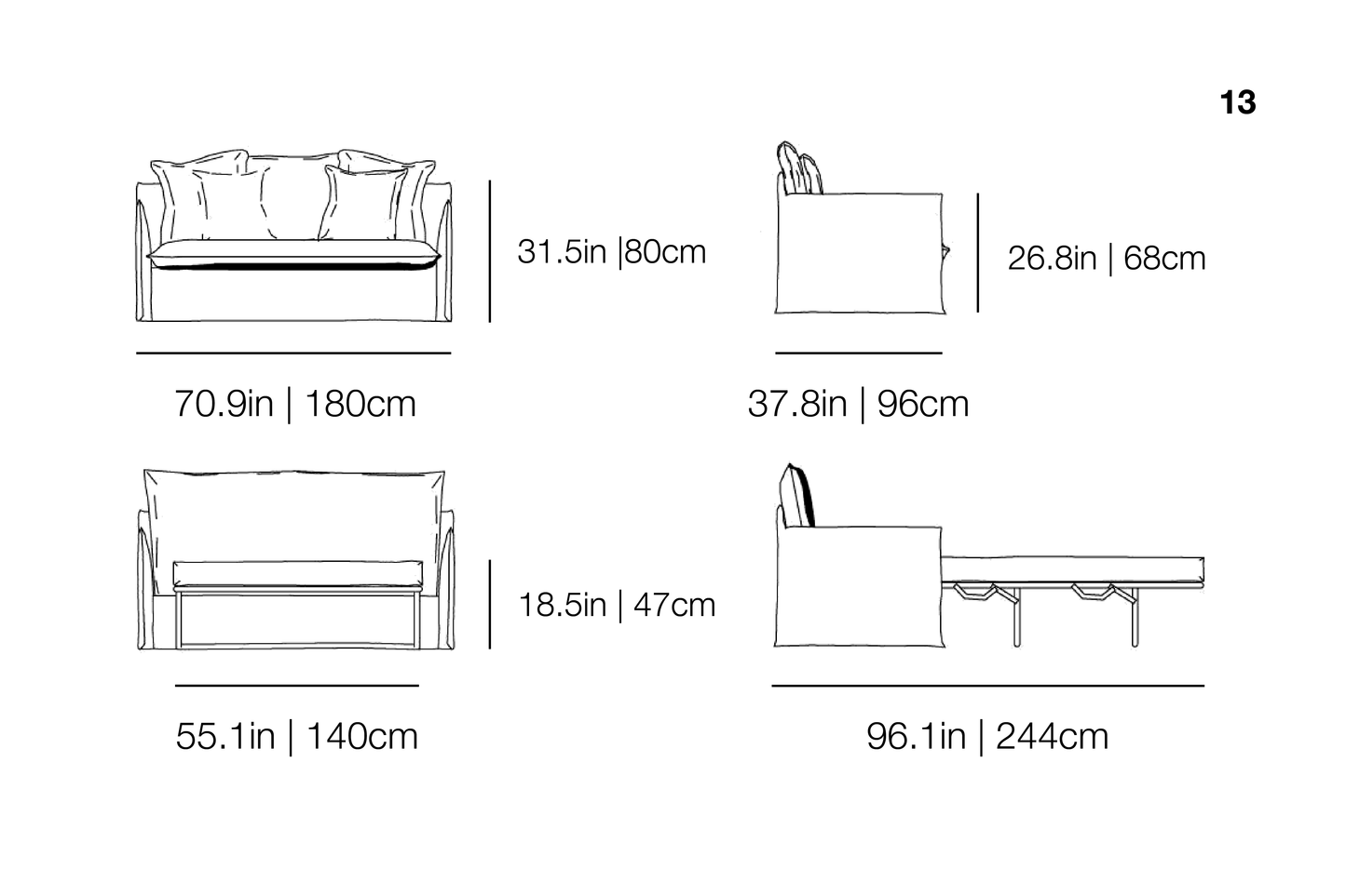 Ghost 13 Sofa Bed | Gervasoni | JANGEORGe Interior Design