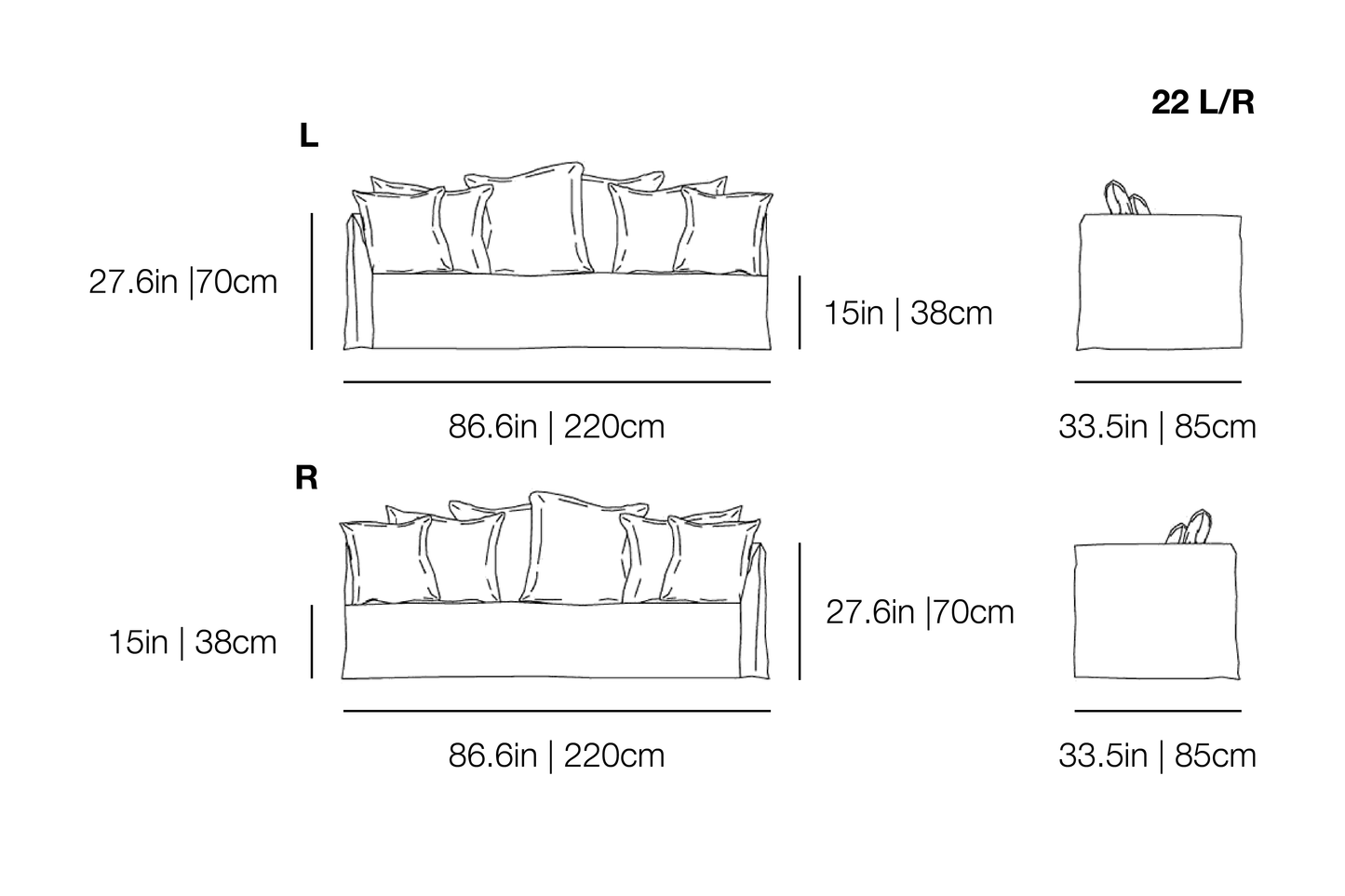 Ghost 22 L/R Modular Sofa | Gervasoni | JANGEORGe Interior Design