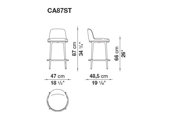 Caratos Barstool | Maxalto | JANGEORGe Interior Design