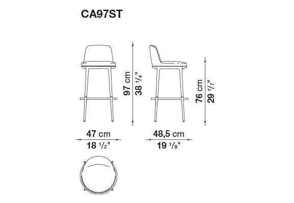 Caratos Barstool | Maxalto | JANGEORGe Interior Design