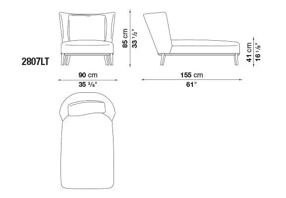 Febo Chaise Longue | Maxalto | JANGEORGe Interior Design