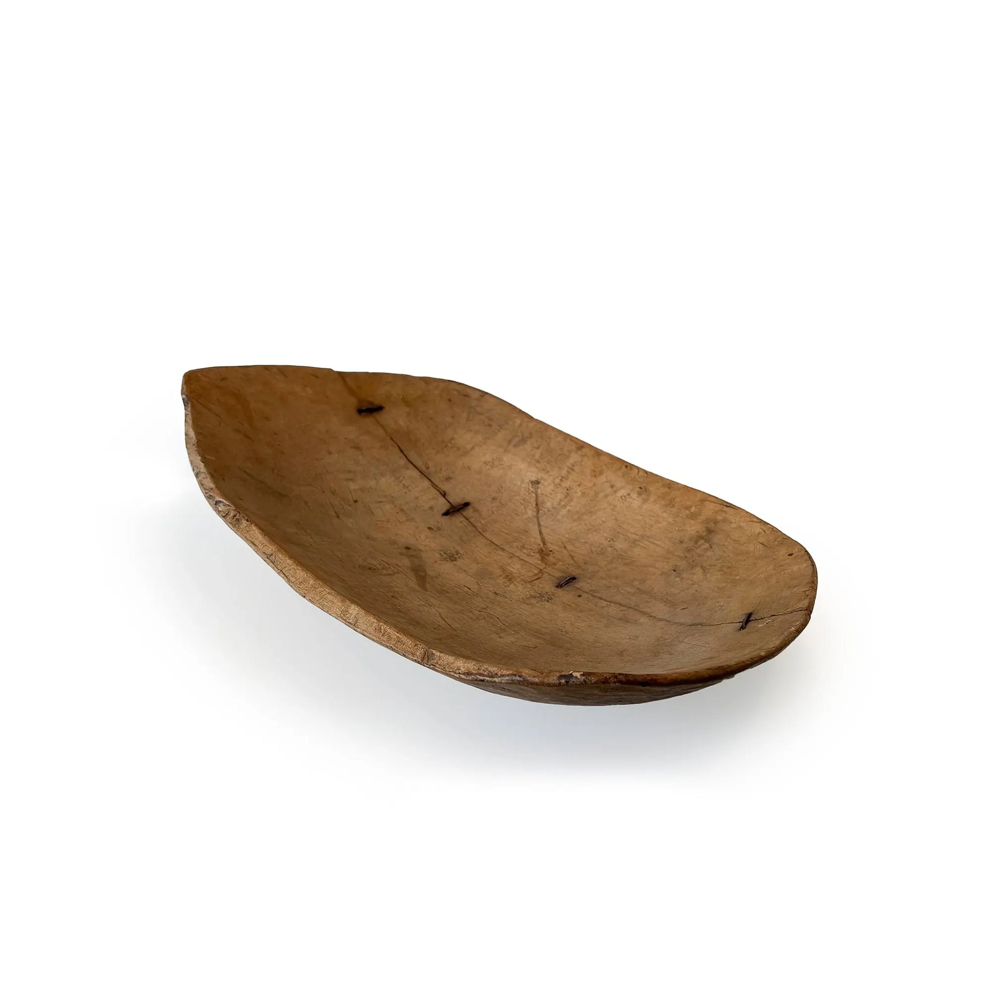 Antique Wooden Bowl with Metal Wire Details - JANGEORGe Interiors & Furniture