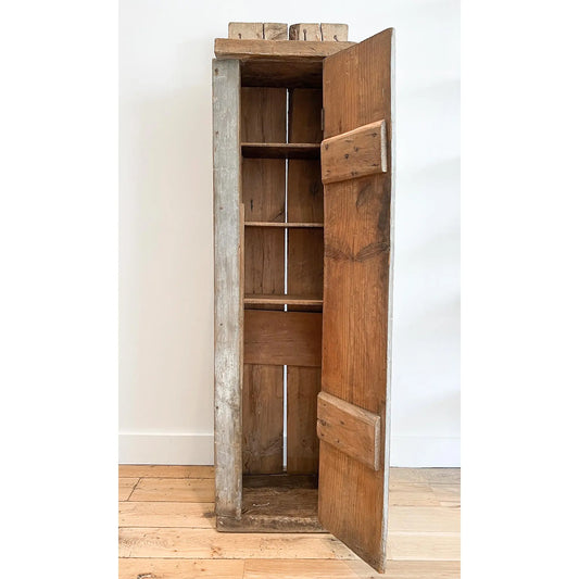 Antique Cupboard with Nail Details, Three Shelves behind Door - JANGEORGe Interiors & Furniture