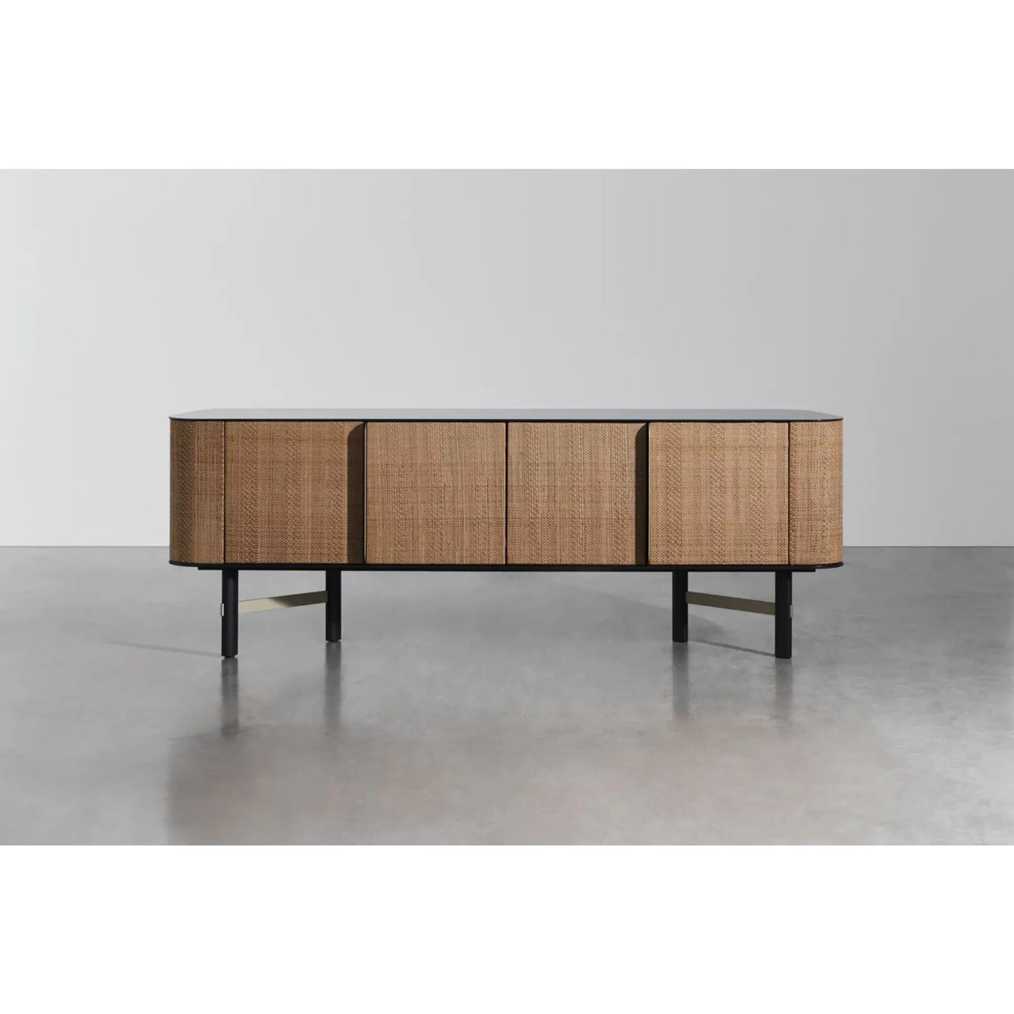 Gervasoni Daen 69 sideboard with glass top. Buffet Consoles USA.