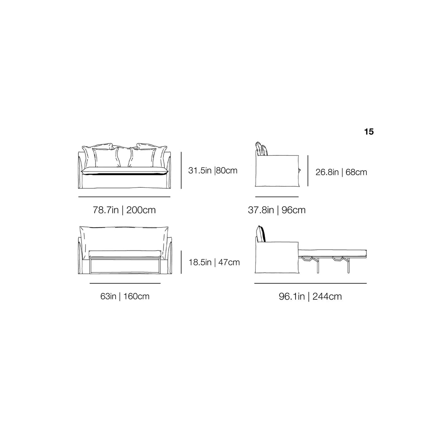 Ghost 15 - Sofa Bed Gervasoni