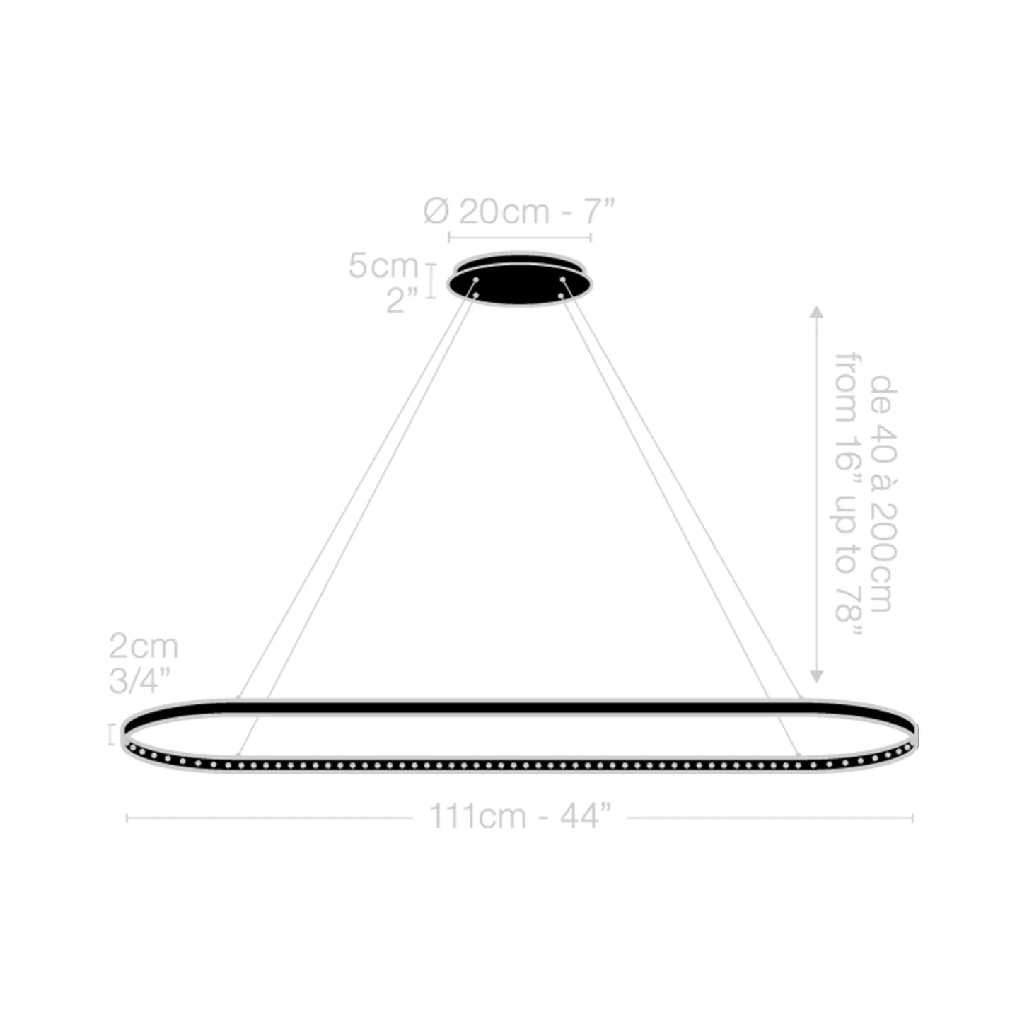 Oval 100 - Suspension light Le Deun