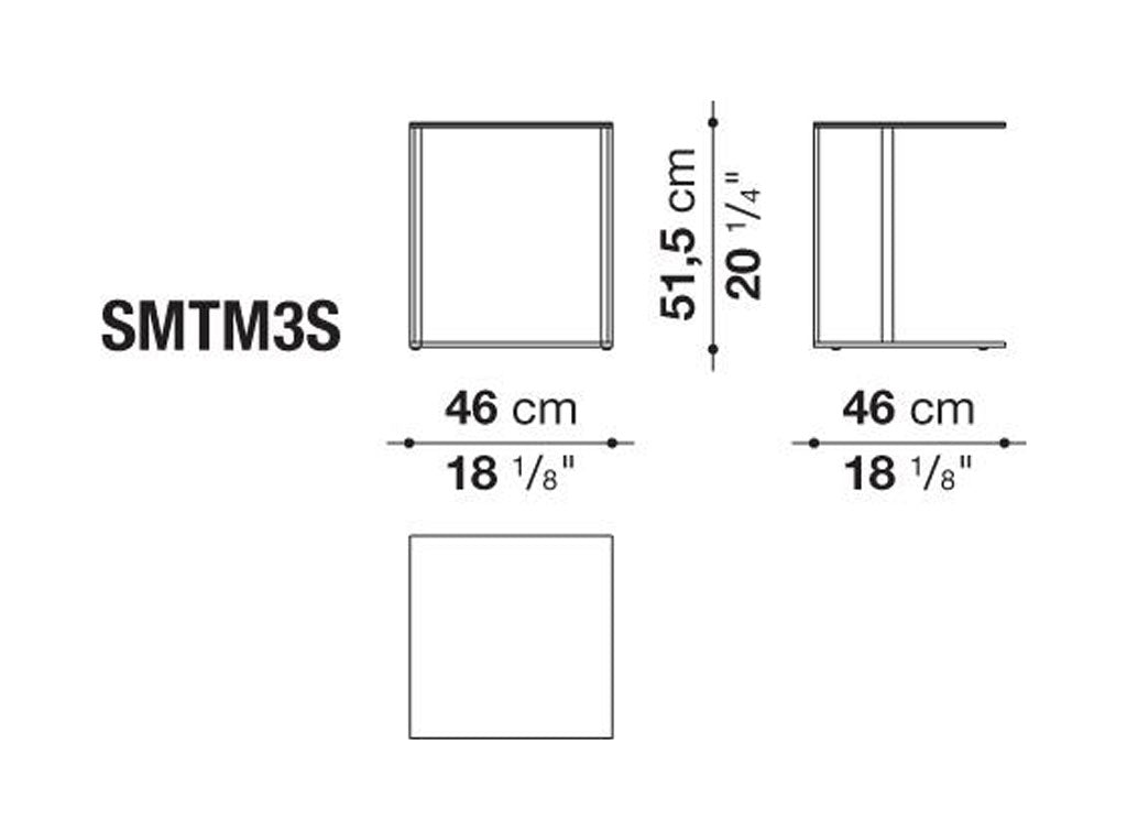 Elios - Square Small Table 46cm (SMTM3S & SMTM3S_CL) - JANGEORGe Interiors & Furniture